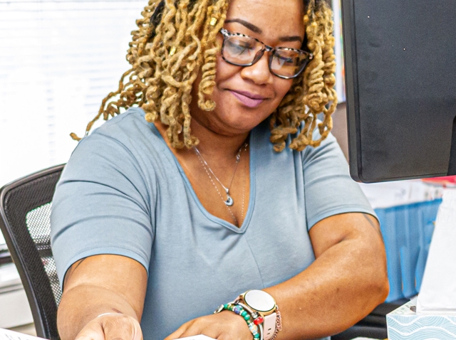 woman at desk